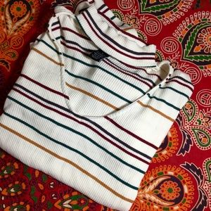 Striped Choker Built in Top